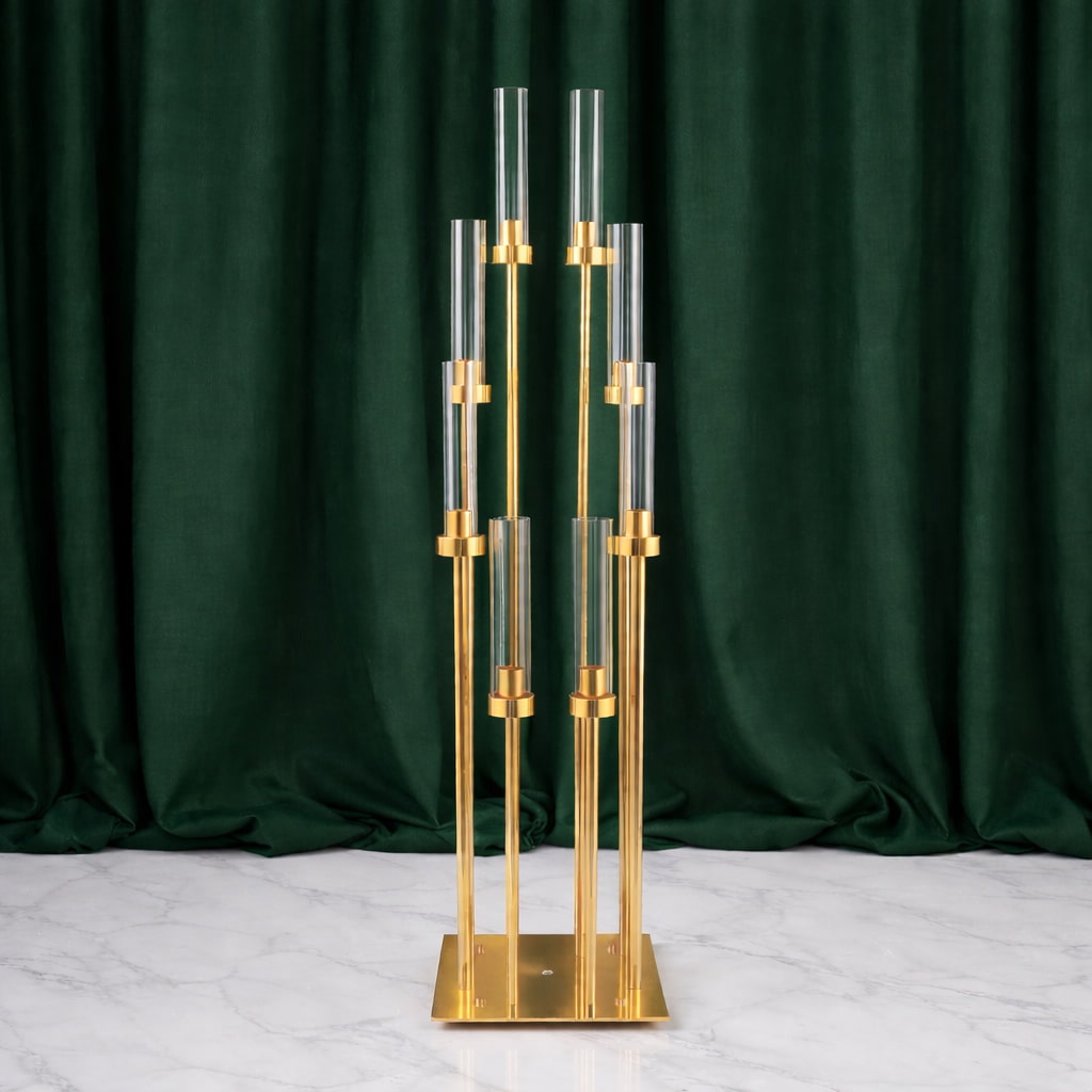 8 Arm 50" Gold Metal Candelabra