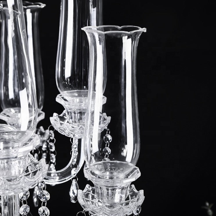 K9 Crystal 9-Arm Candelabra with Roman Columns