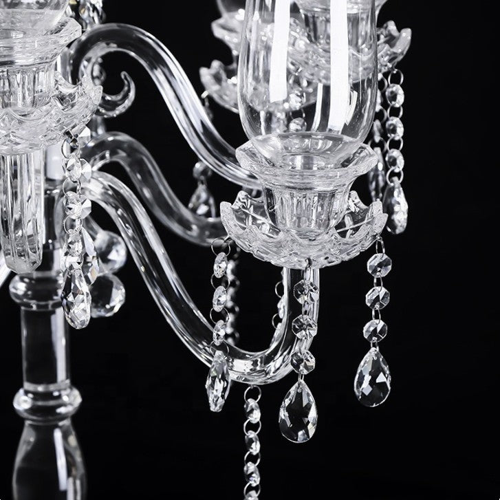 K9 Crystal 9-Arm Candelabra with Roman Columns
