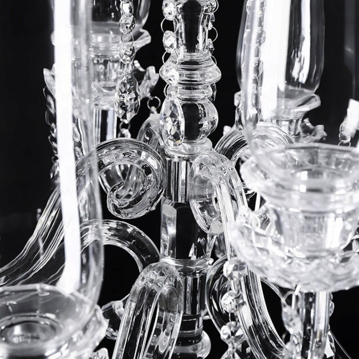 K9 Crystal 9-Arm Candelabra with Roman Columns