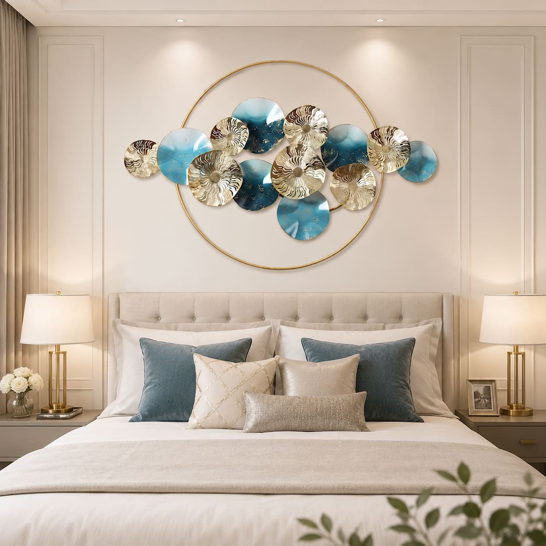 Modern 3D Hollow Leaves Metal Wall Decor Home Accent Art