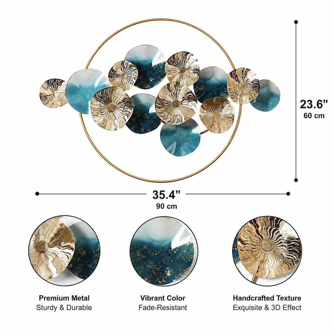 Modern 3D Hollow Leaves Metal Wall Decor Home Accent Art