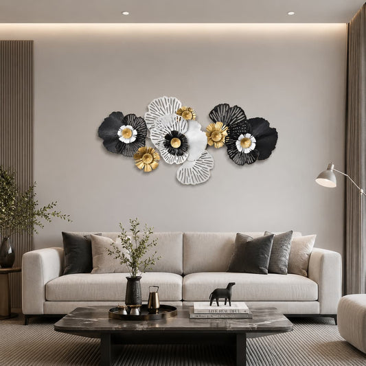 Handcrafted 3D Metal Hollow Flower Home Accent