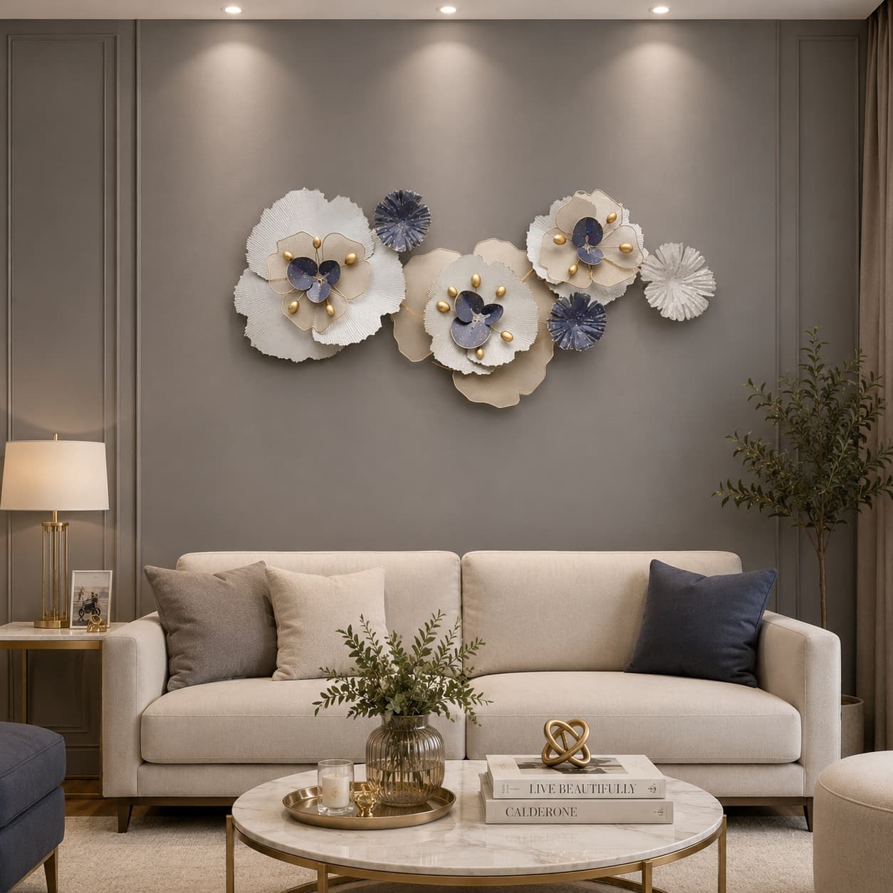 3D Handcrafted Metal Flower Wall Art
