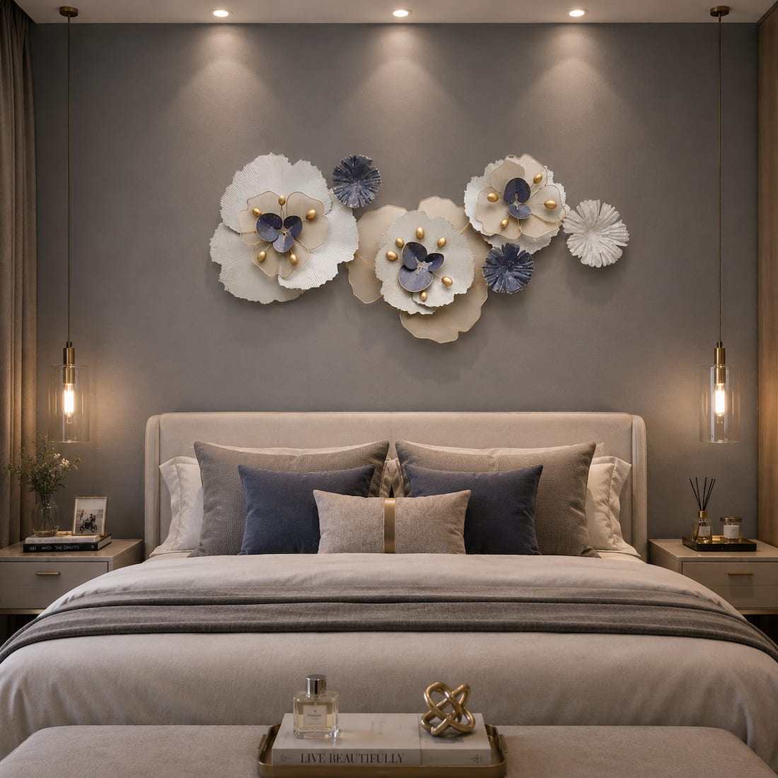 3D Handcrafted Metal Flower Wall Art