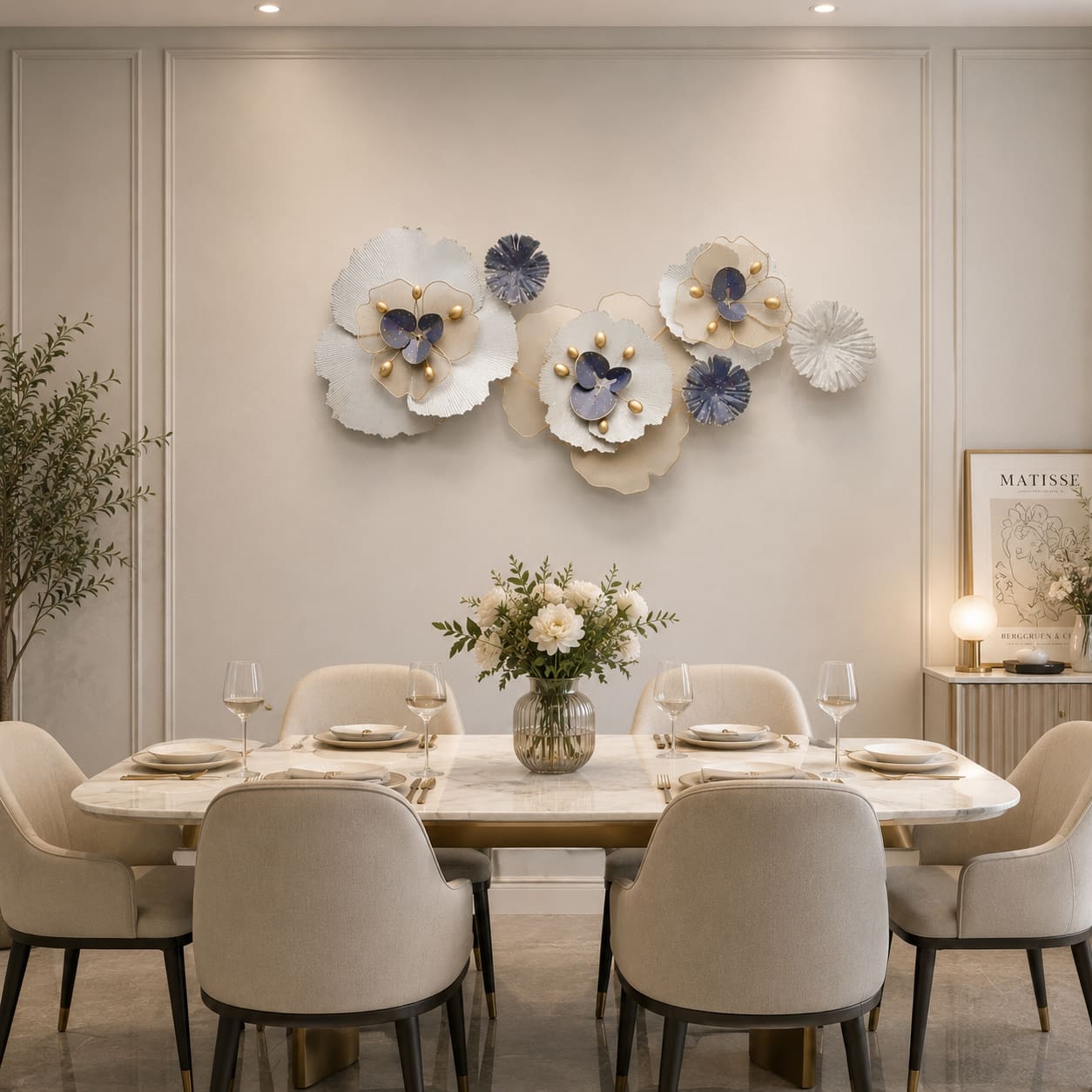 3D Handcrafted Metal Flower Wall Art