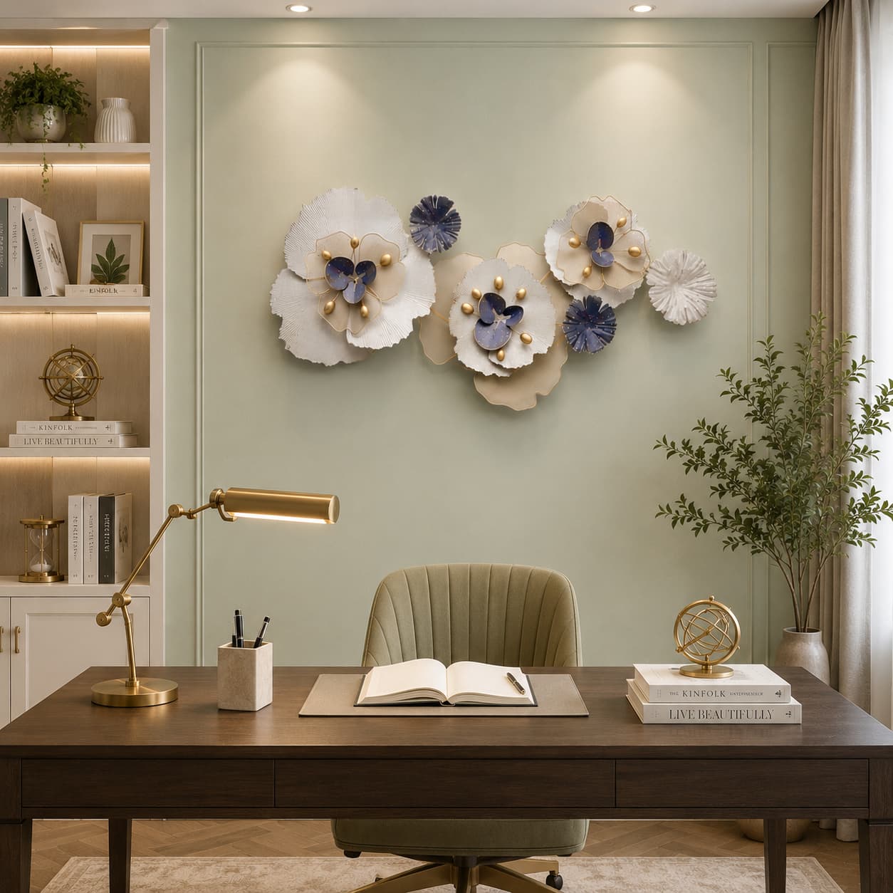 3D Handcrafted Metal Flower Wall Art