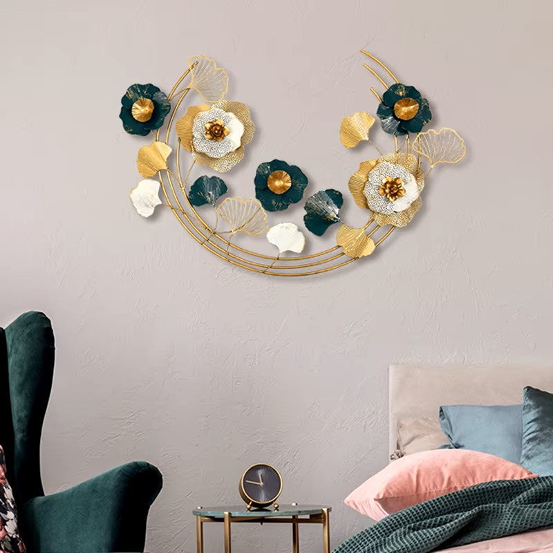 Modern Metal Wall Decor Art with Flowers Home Decor