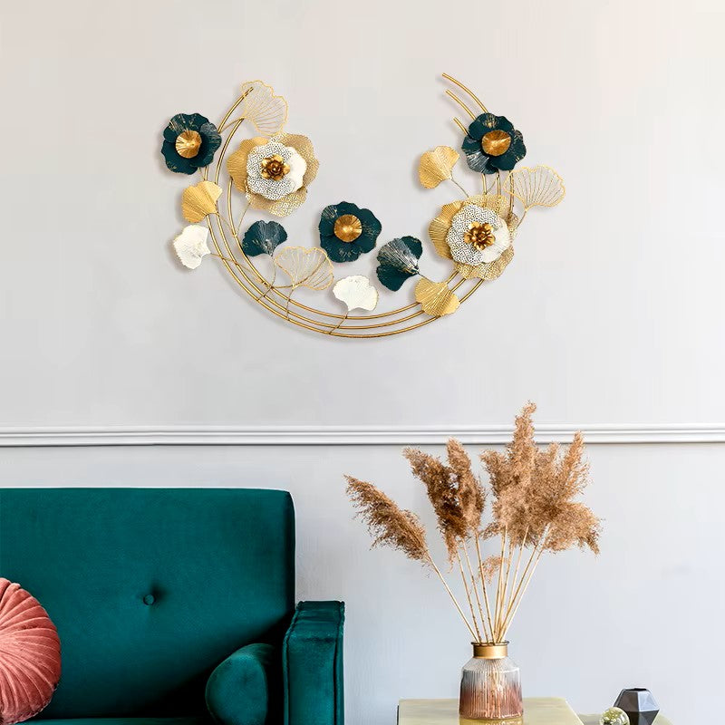 Modern Metal Wall Decor Art with Flowers Home Decor