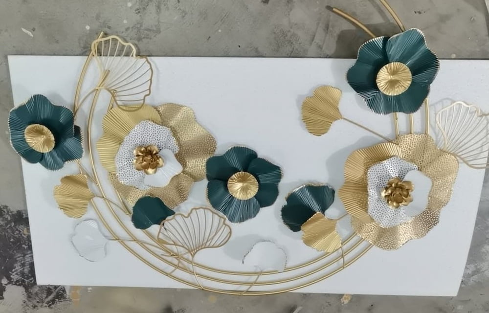 Modern Metal Wall Decor Art with Flowers Home Decor