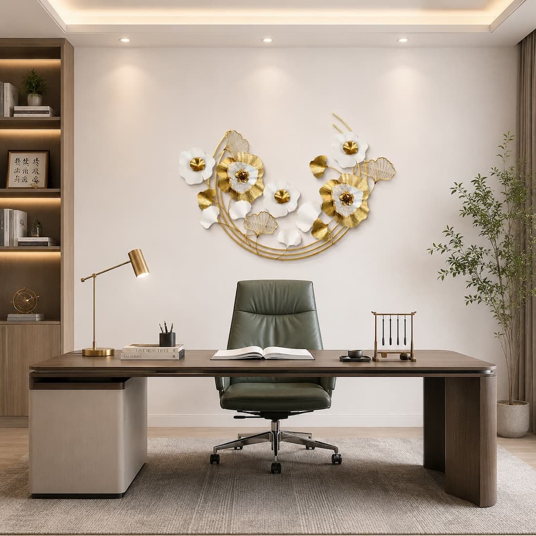 Modern Metal Wall Decor Art with Flowers Home Decor