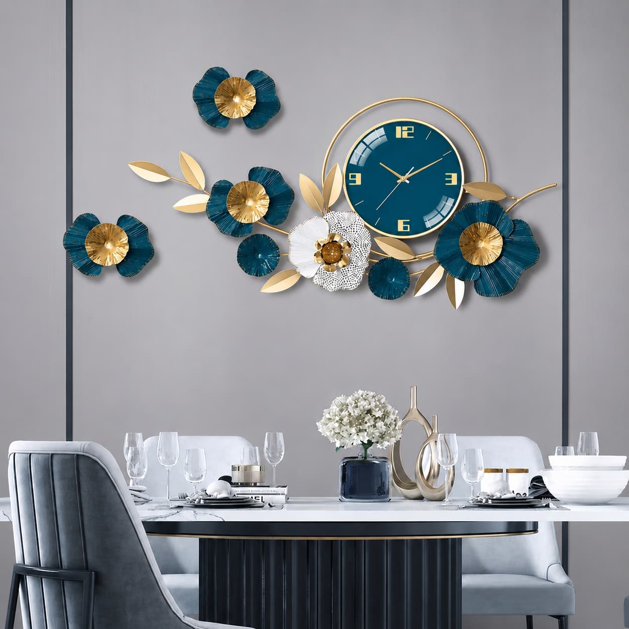Contemporary Stainless Steel Wall Clock