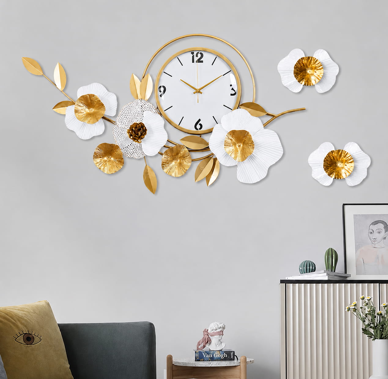 Contemporary Stainless Steel Wall Clock