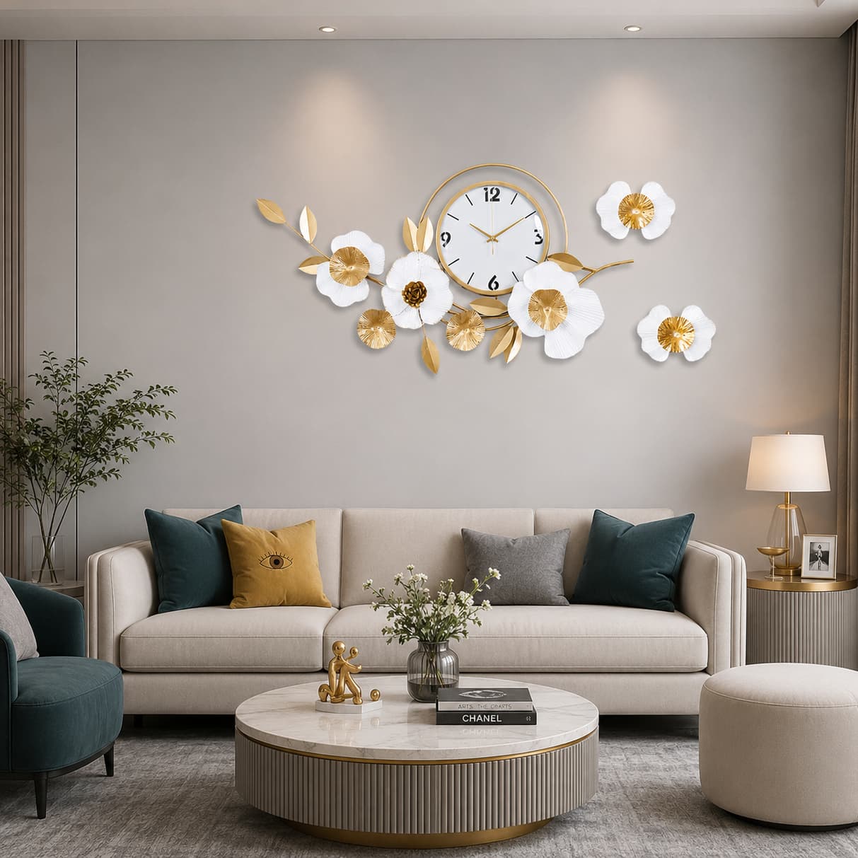 Contemporary Stainless Steel Wall Clock