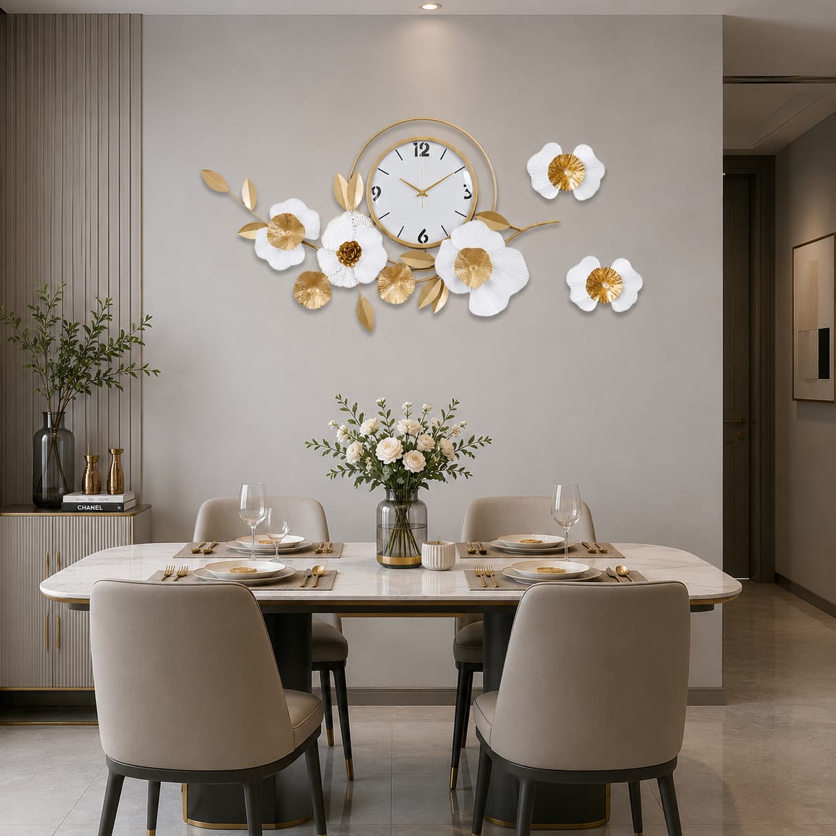 Contemporary Stainless Steel Wall Clock