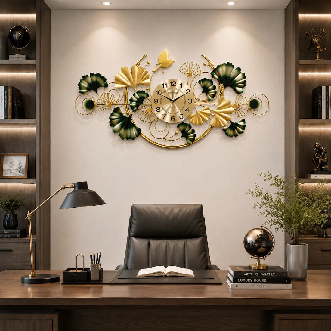 Modern Creative Ginkgo Leaf Wall Clock