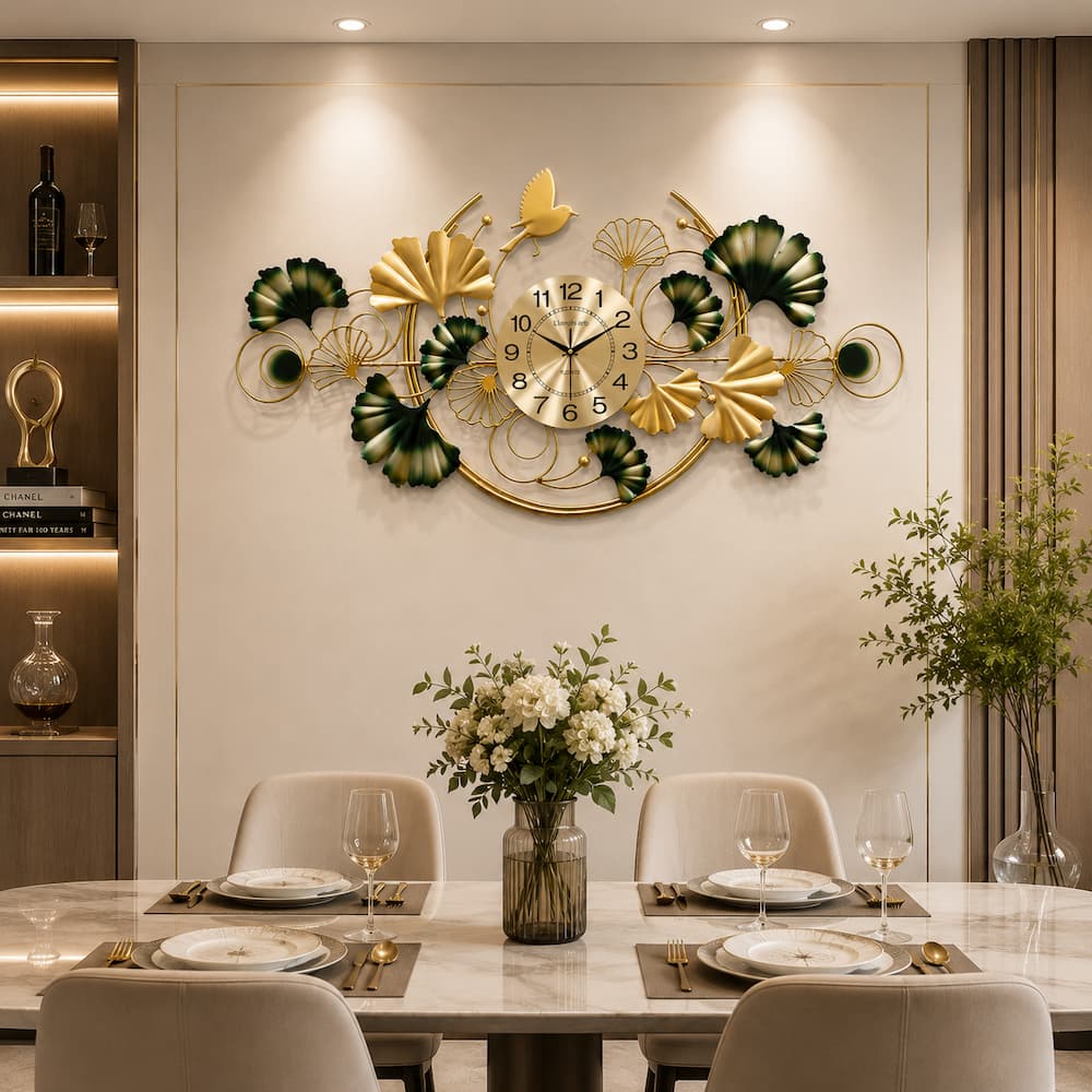 Modern Creative Ginkgo Leaf Wall Clock