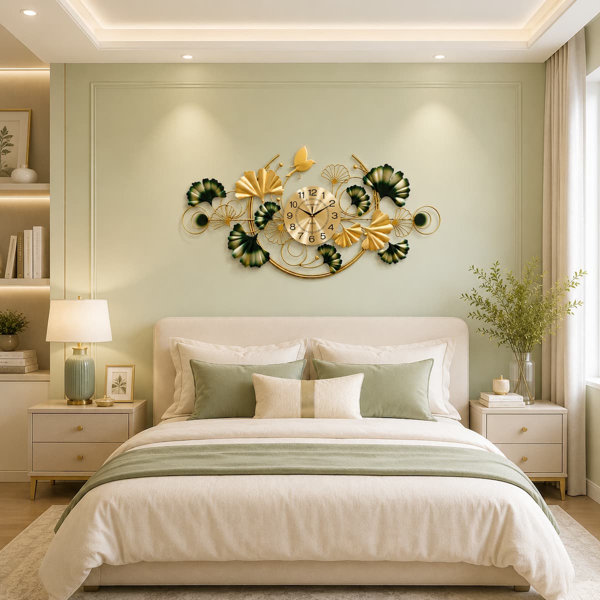 Modern Creative Ginkgo Leaf Wall Clock