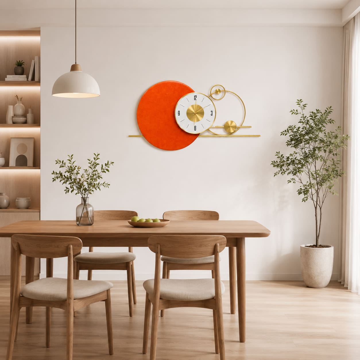 Modern Abstract Geometric Metal Wall Clock