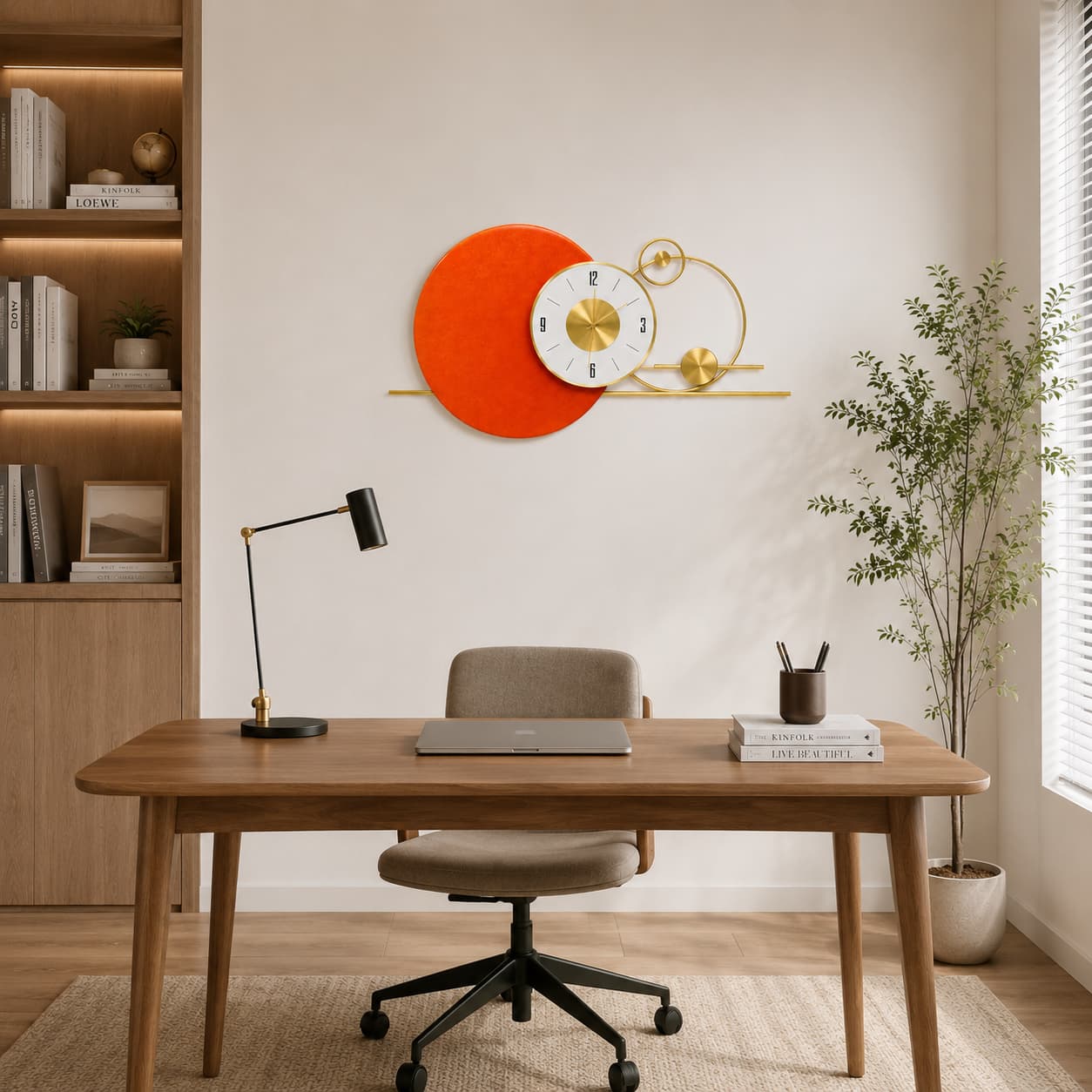 Modern Abstract Geometric Metal Wall Clock
