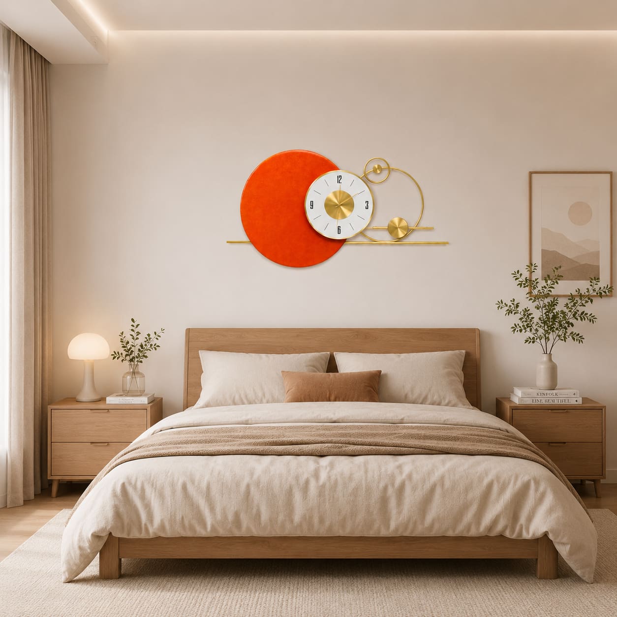 Modern Abstract Geometric Metal Wall Clock