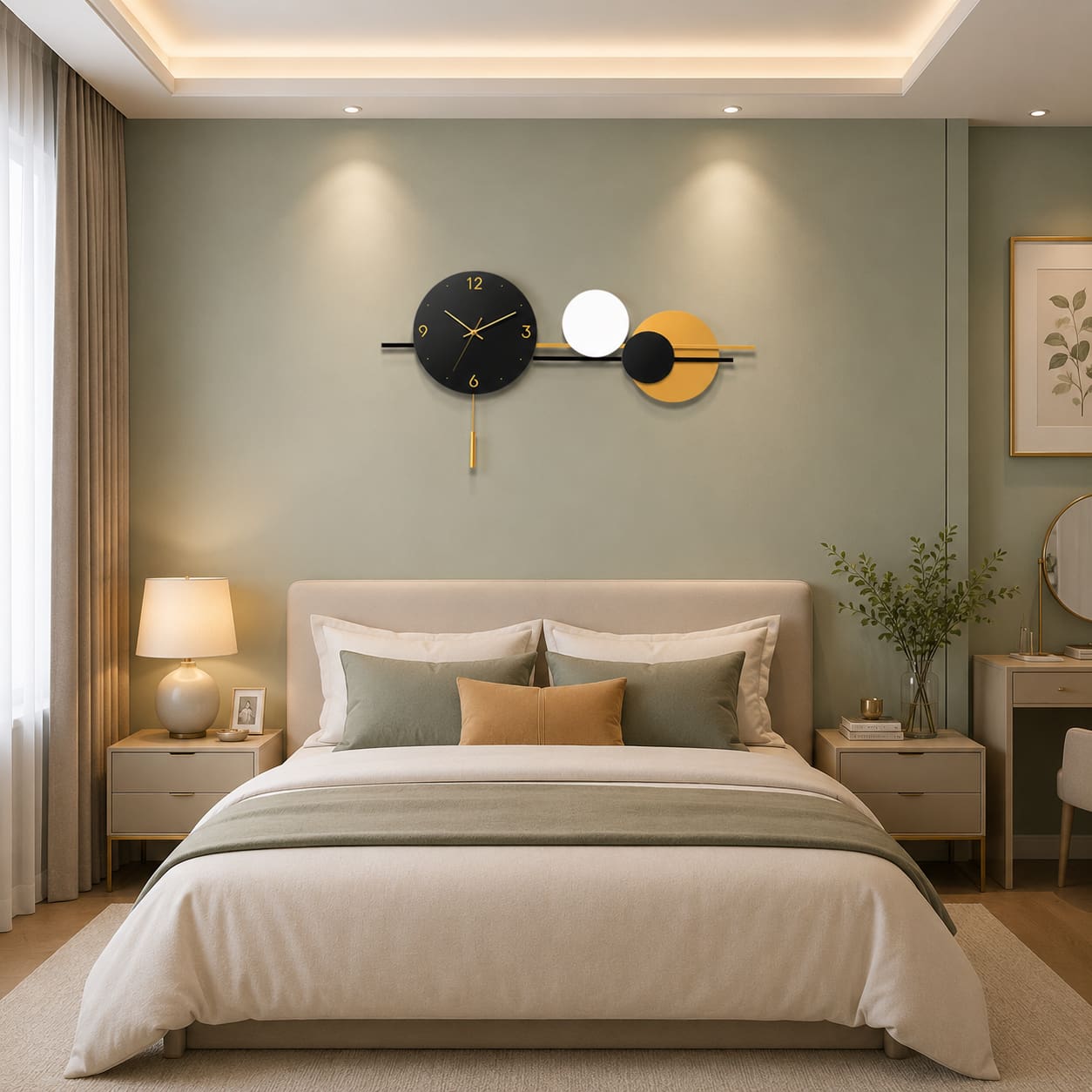 Modern 3D Geometric Round Large Metal Wall Clock