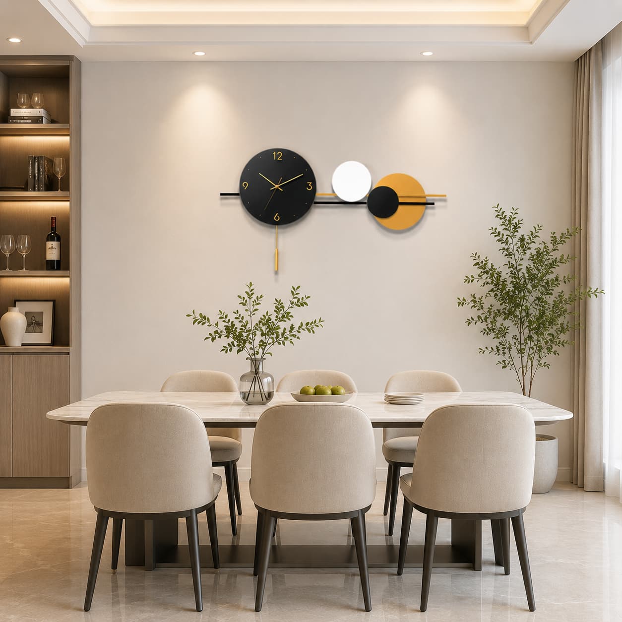 Modern 3D Geometric Round Large Metal Wall Clock