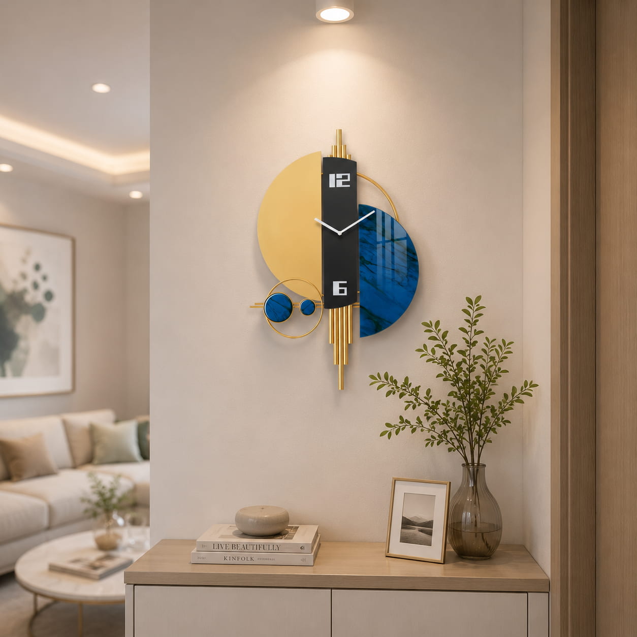 Luxury Modern 3D Geometric Metal Wall Clock