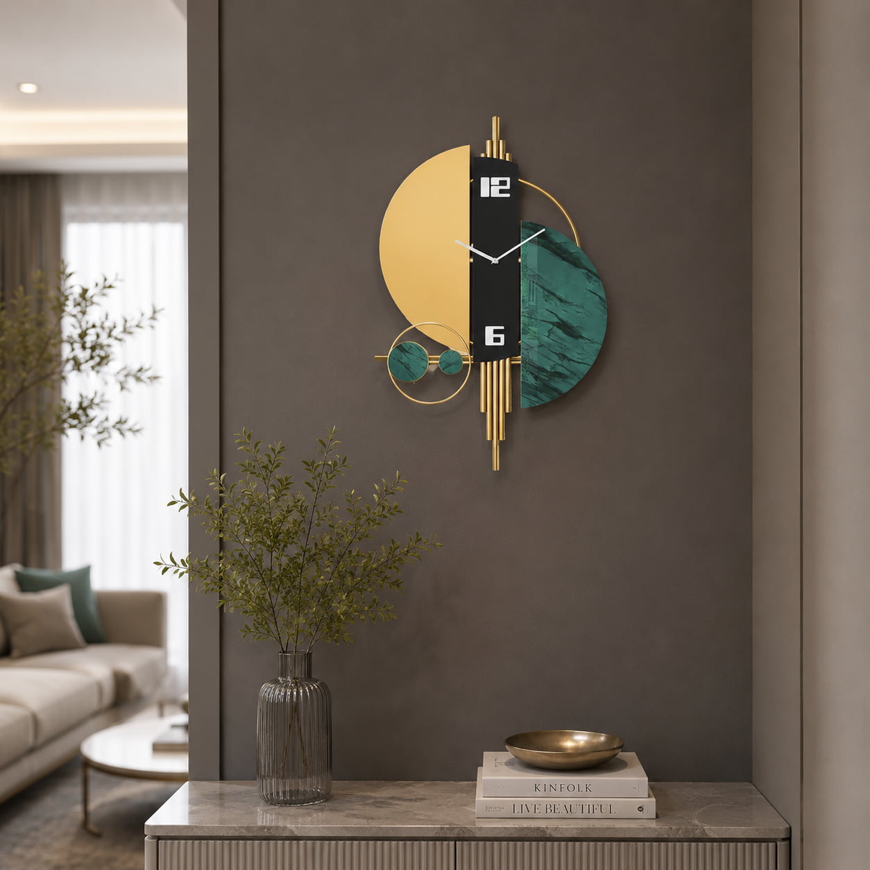 Luxury Modern 3D Geometric Metal Wall Clock
