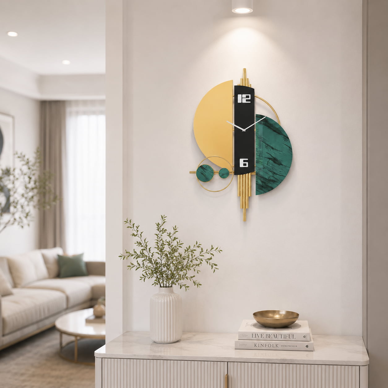 Luxury Modern 3D Geometric Metal Wall Clock