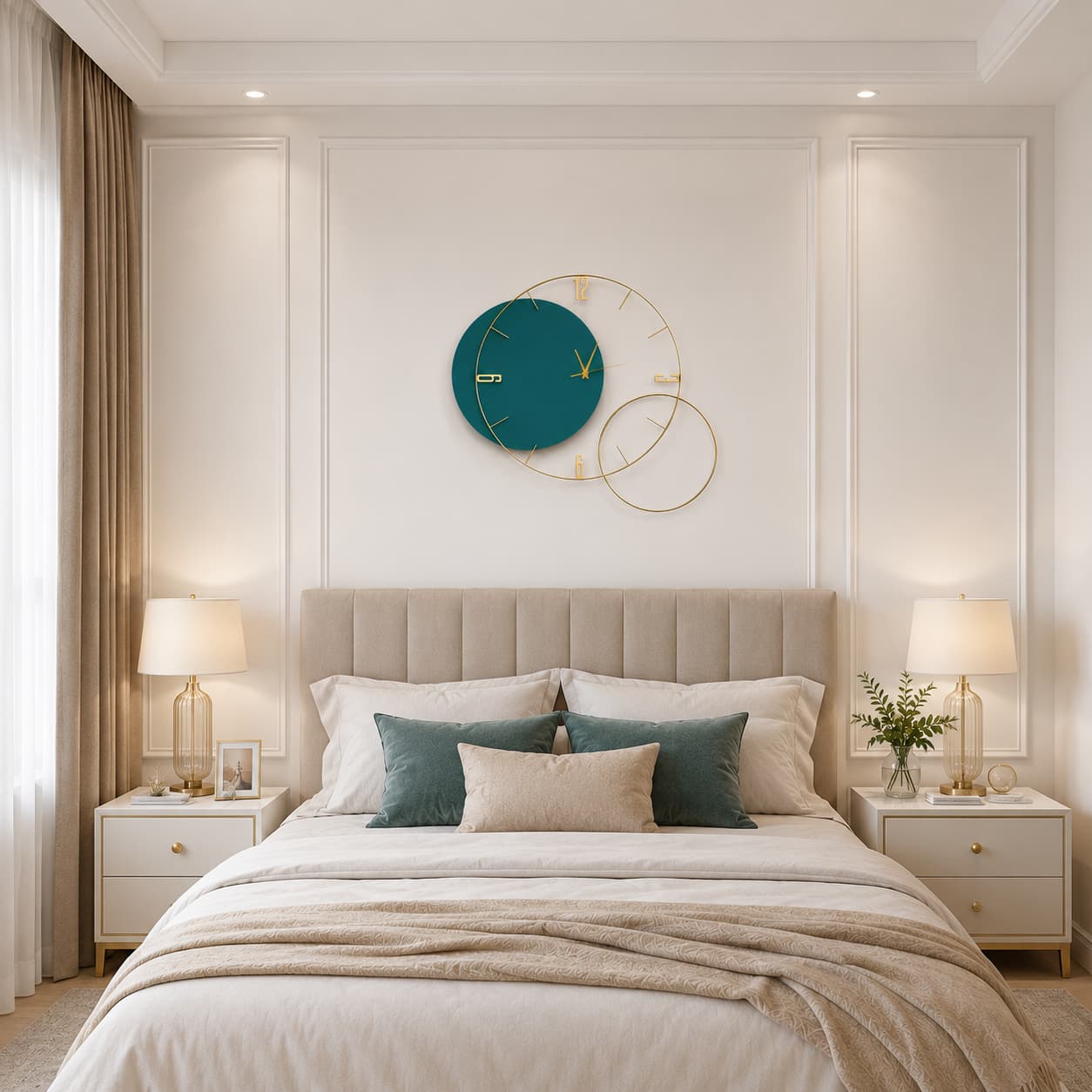 Modern Oversized Geometric Round Metal Wall Clock