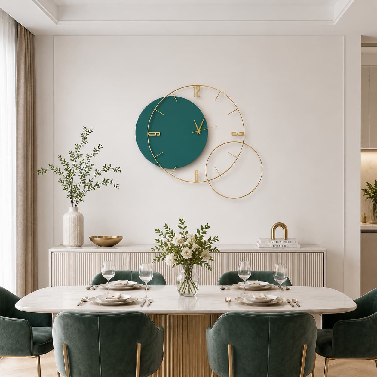 Modern Oversized Geometric Round Metal Wall Clock