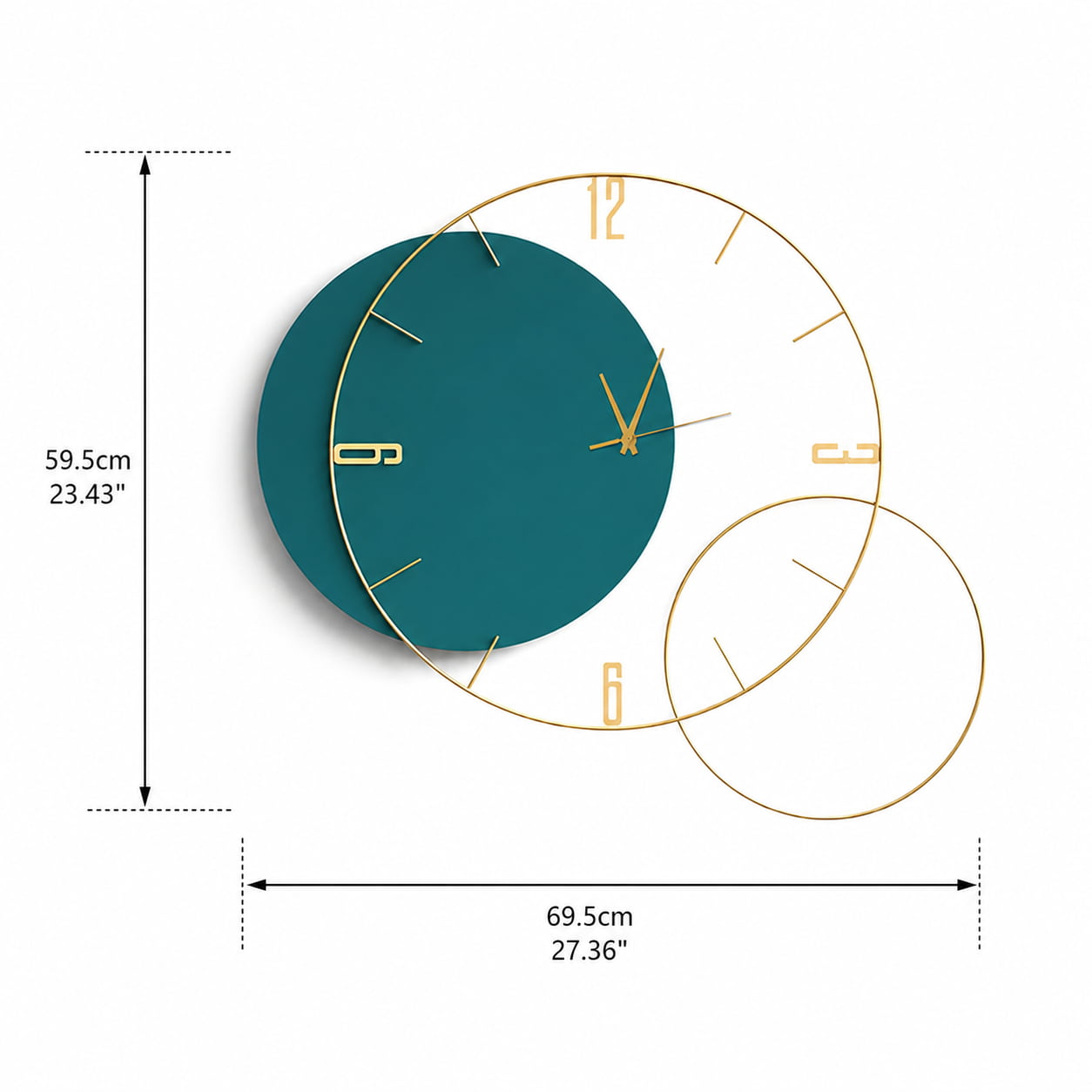 Modern Oversized Geometric Round Metal Wall Clock