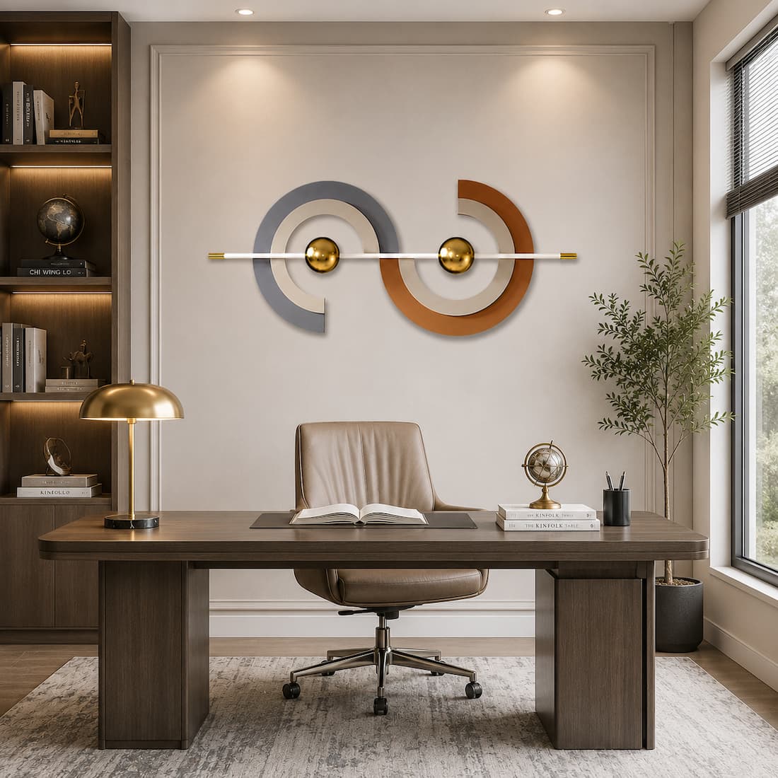 Modern Abstract Metal Wall Art Gray Creative Home Decor Sculpture