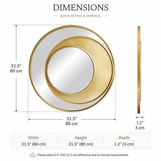 geometric gold round wall mirror modern accent