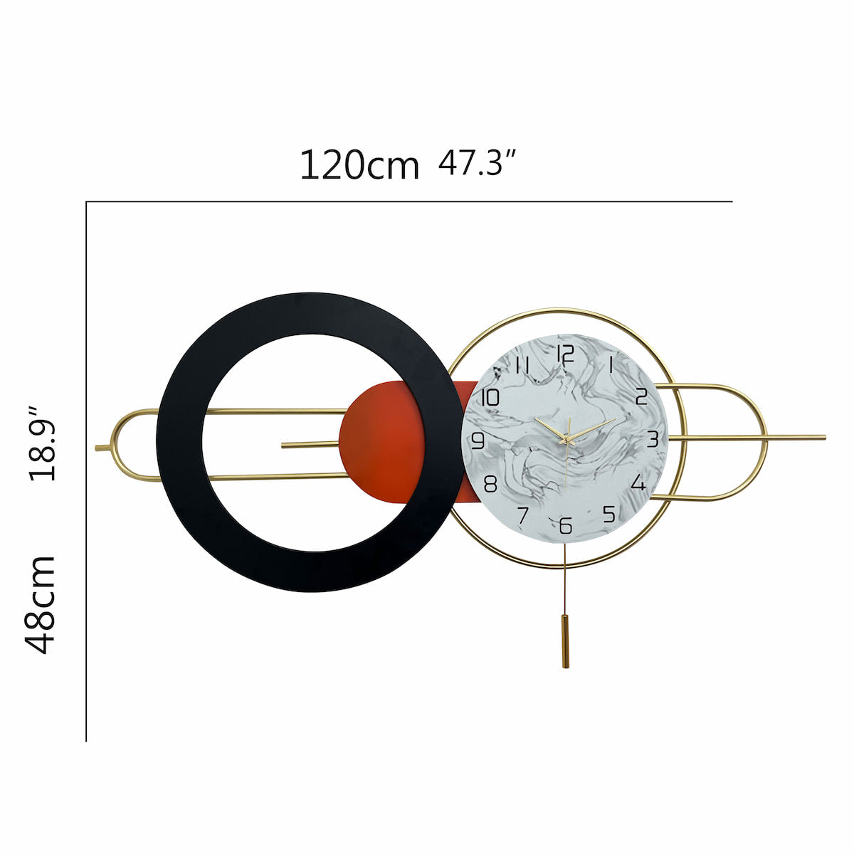 creative geometric metal wall clock