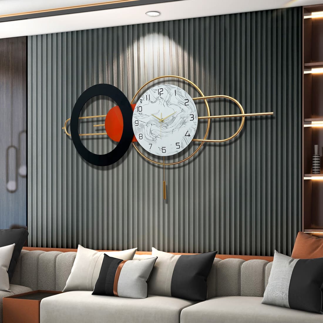 creative geometric metal wall clock