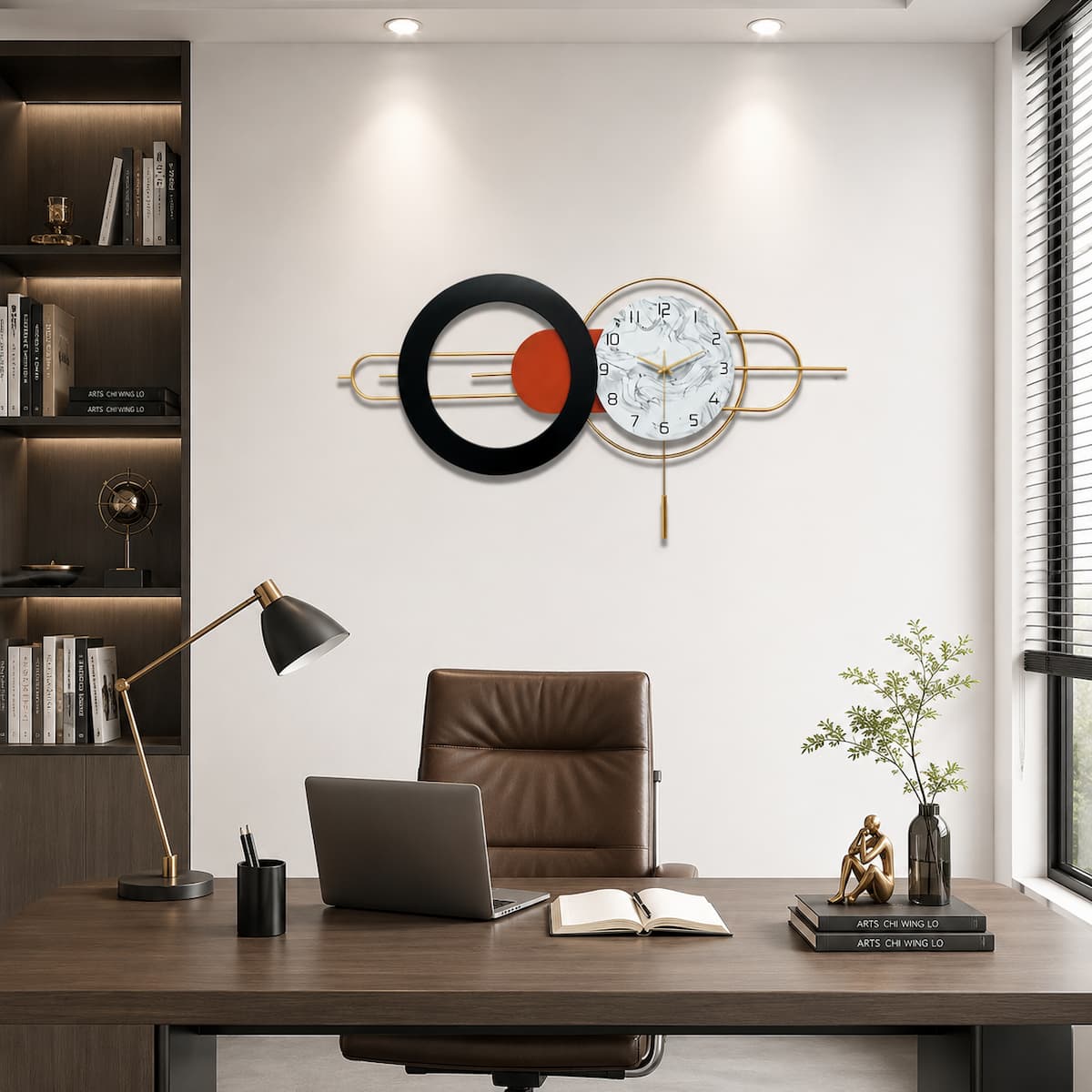 creative geometric metal wall clock