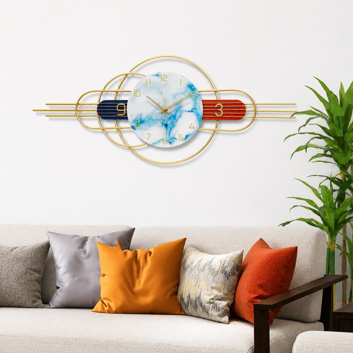pendulum artistic accent piece creative geometric wall clock