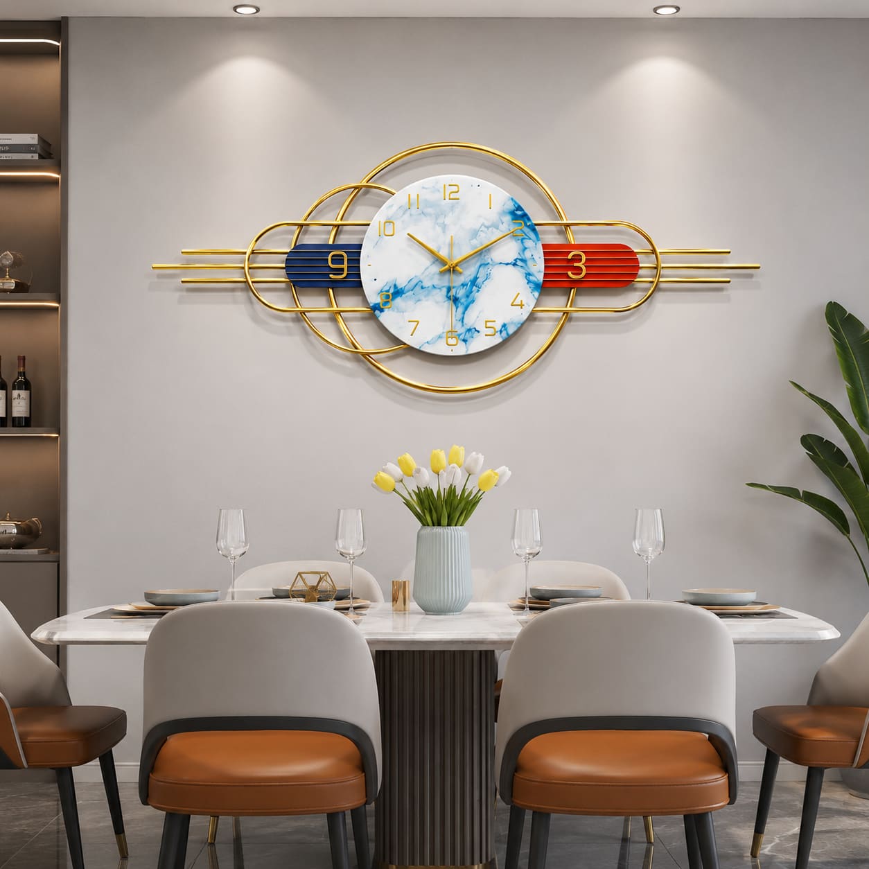 pendulum artistic accent piece creative geometric wall clock