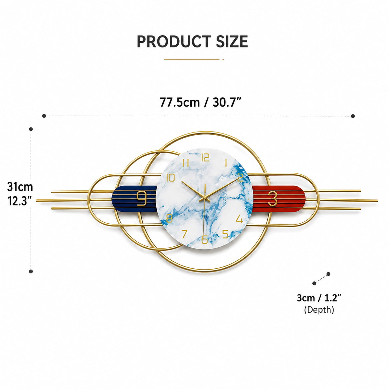 pendulum artistic accent piece creative geometric wall clock