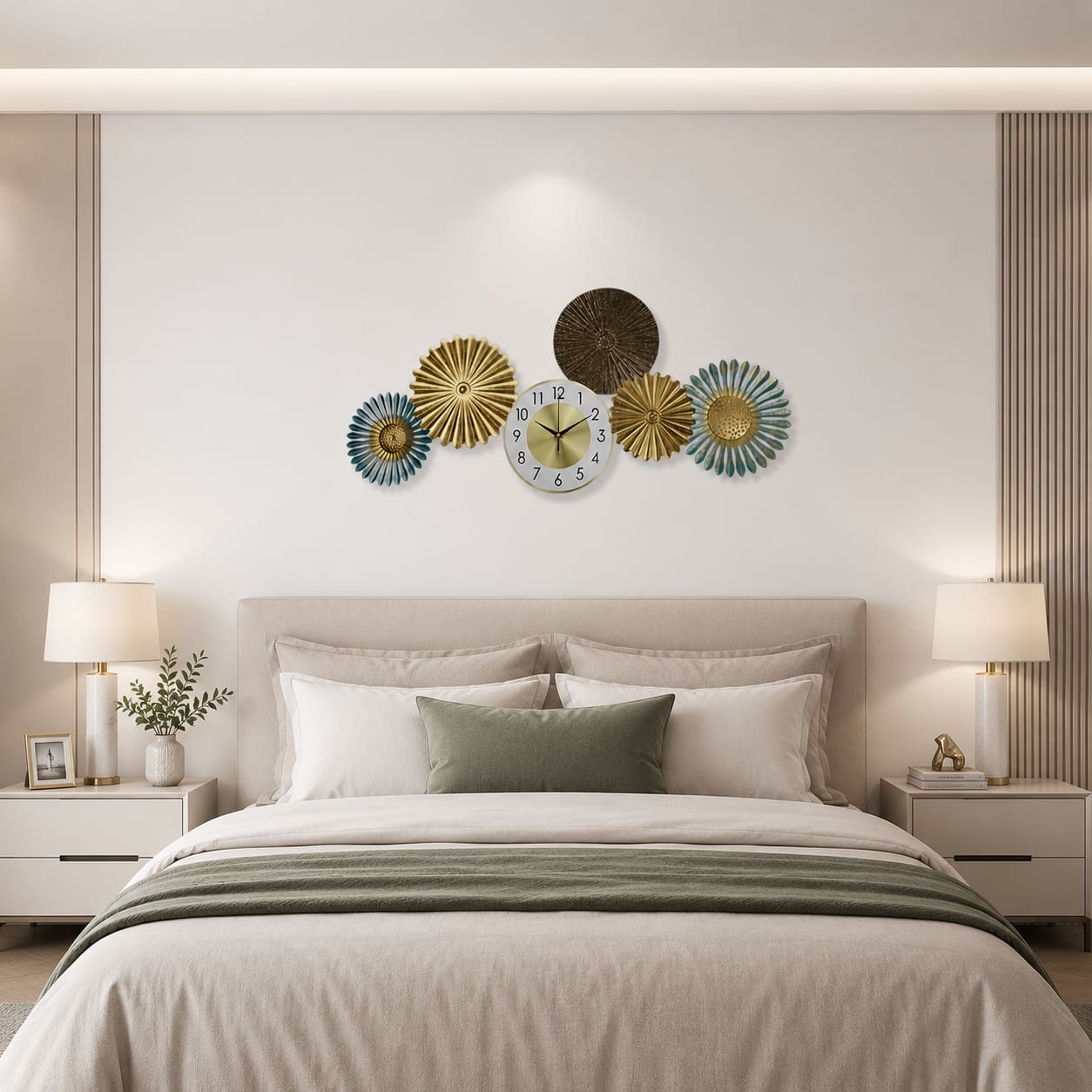 Creative Abstract Geometric Multi-Round Flower Wall Clock