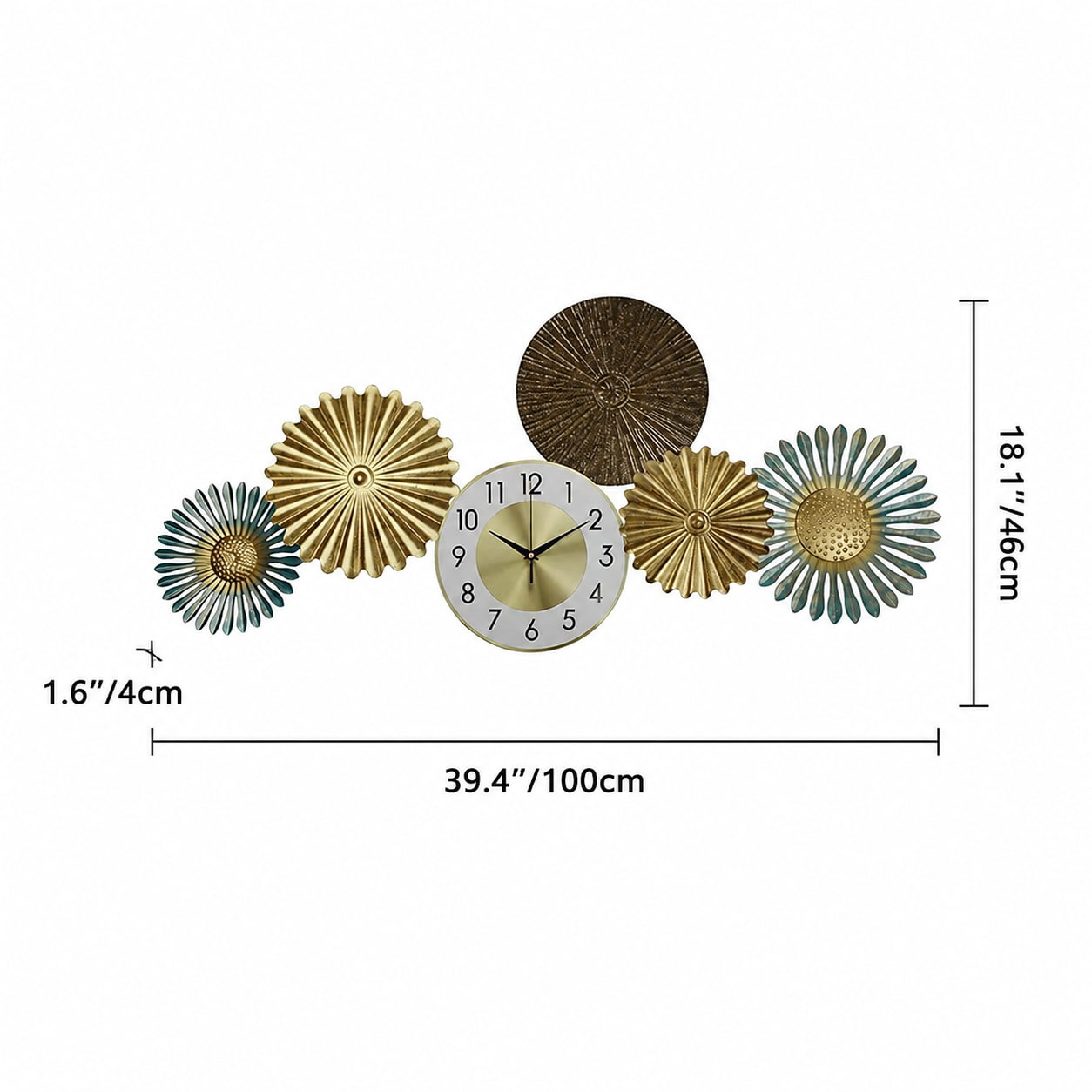 Creative Abstract Geometric Multi-Round Flower Wall Clock