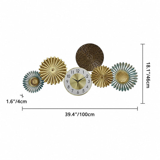 Creative Abstract Geometric Multi-Round Flower Wall Clock