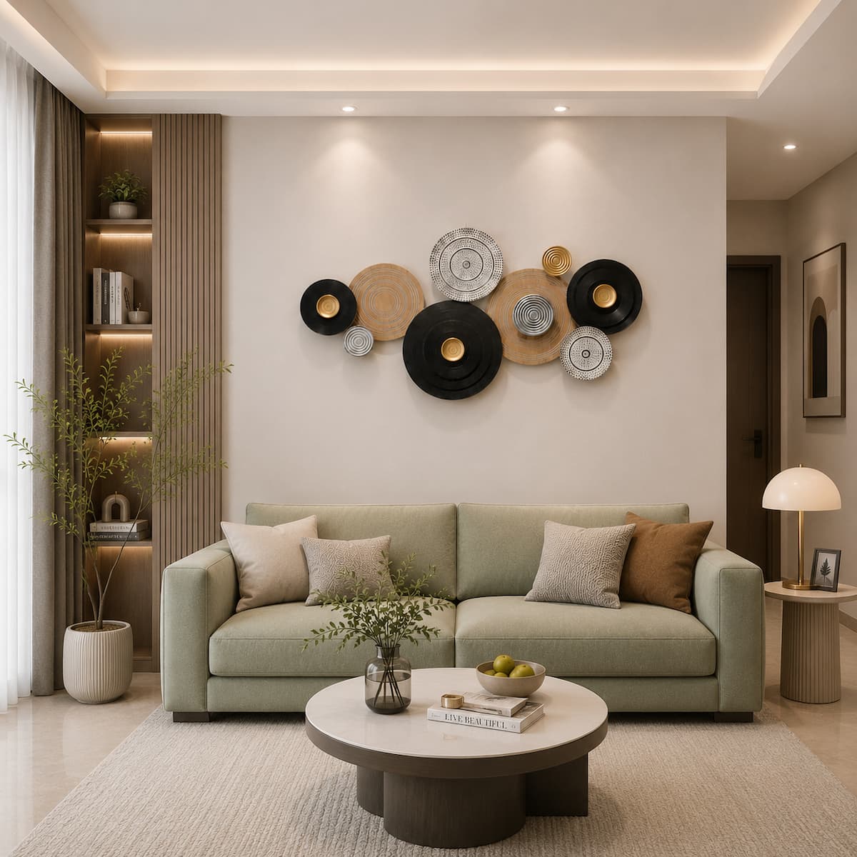 Creative 3D Multi-Color Geometric Metal Wall Art