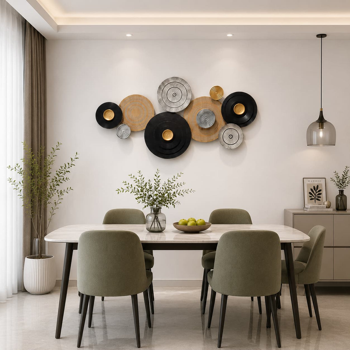 Creative 3D Multi-Color Geometric Metal Wall Art
