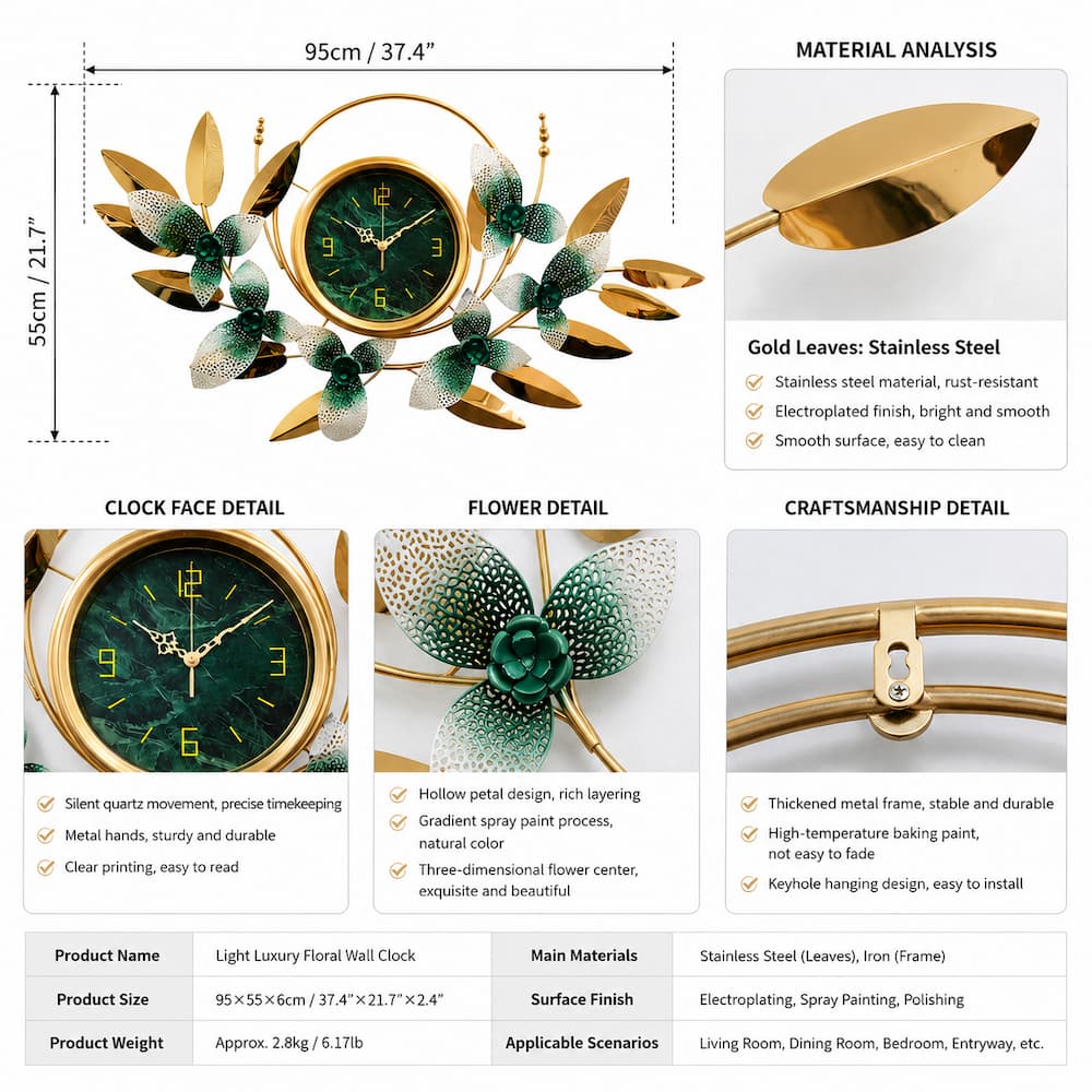 Modern Creative Stainless Steel Wall Clock