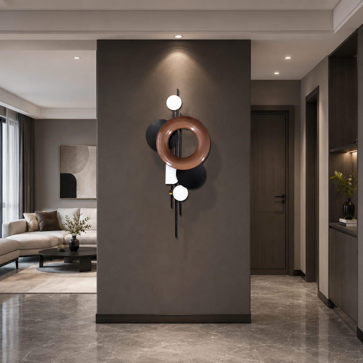 Geometric Metal Wall Art Contemporary Home Decor 