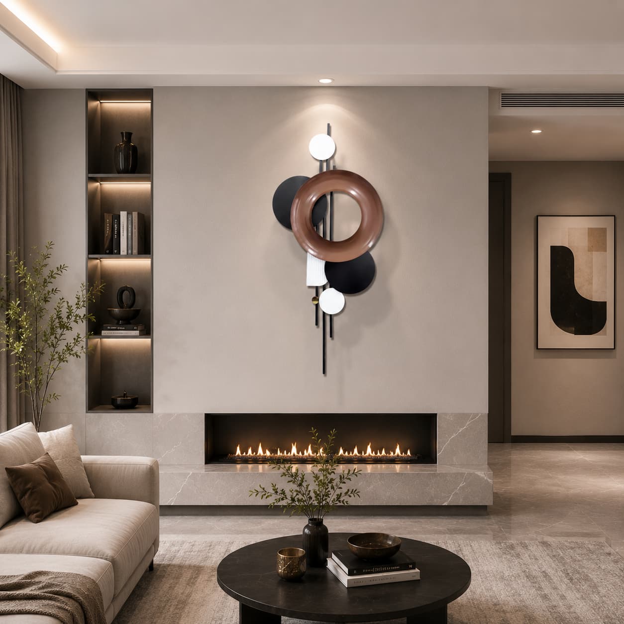 Geometric Metal Wall Art Contemporary Home Decor 