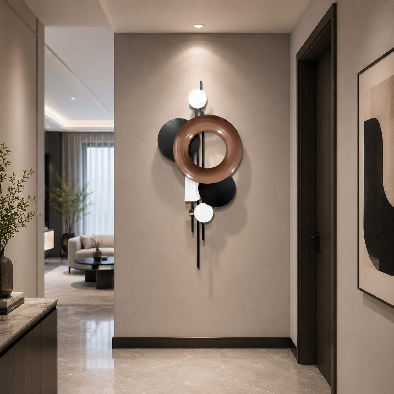 Geometric Metal Wall Art Contemporary Home Decor 